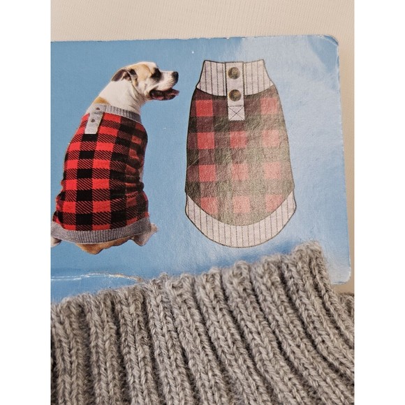 Vibrant Life Buffalo Plaid Pet Sweater Size XL For Pets 90 To 150 Lbs 24 in Back - Picture 4 of 7